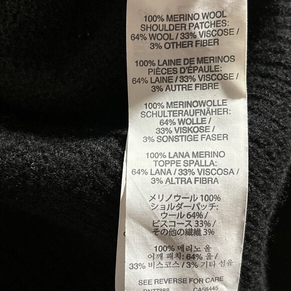 J. Crew Sweater Black Wool Pullover Bead Shoulders Long Sleeve Back Zip Size M - Picture 13 of 13